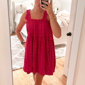 Loose, pink cover up dress